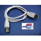 USB 2.0 COMPUTER Cable TYPE A to TYPE B White 3FT